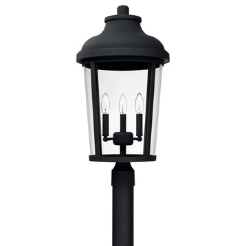 Dunbar 3 Light Outdoor Post Lantern, Black
