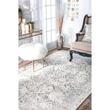 nuLOOM Vintage Odell Traditional Transitional Area Rug, Ivory, 8'x8'