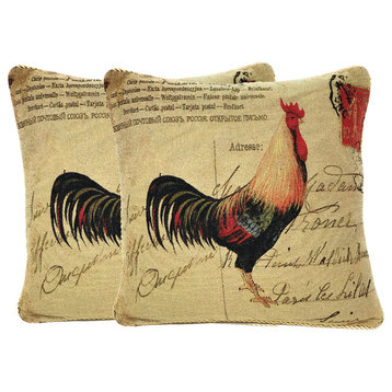 Vintage European French Postmarked with Love Cushion Pillow Cover, Set of 2
