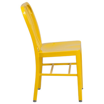 Yellow Metal Indoor Outdoor Chair