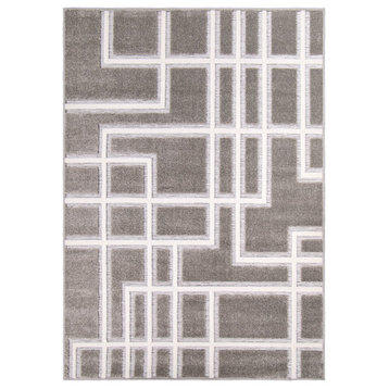 Orian Nouvelle Boucle Thornburn Silver Natural Silver Area Rug, 5'2" x 7'6"