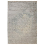 Jaipur Living - Jaipur Living Alaina Medallion Gray/ Cream Area Rug 5'X8' - The breathtaking Astaria collection introduces detailed, high-density power-loomed designs that grace homes with a high-end, handmade look. The elegant Alaina rug features delicate center medallion in cream, gray, and light blue tones. Soft the touch with textured pile, this luxurious viscose and polyester blend feels sumptuous underfoot and is perfect for bedrooms.