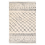 Livabliss - Meknes MEK-1003 Rug, Cream and Black, 2'x3' - The Meknes Collection feautures compelling global inspired designs brimming with elegance and grace! The perfect addition for any home, these pieces will add eclectic charm to any room! With their hand knotted construction, these rugs provide a durability that can not be found in other handmade constructions, and boasts the ability to be thoroughly cleaned as it contains no chemicals that react to water, such as glue. Made with NZ Wool in India, and has Plush Pile. Spot Clean Only, One Year Limited Warranty.