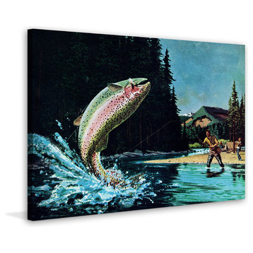 "Rainbow Trout" Painting Print on Wrapped Canvas