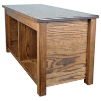 2 Cubby Amish Storage Bench, Boston Stain, Oak Wood