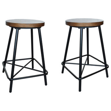 Carolina Classics Illona 24" Counter Height Stool Elm Black (Set of 2)