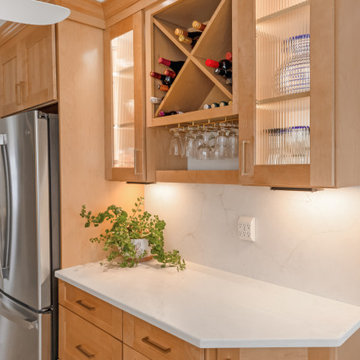 Calacatta Valentin and Waypoint Maple Rye Kitchen Remodel