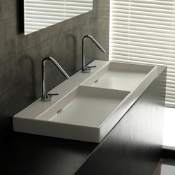 WS Bath Collections Urban 120 Wall Mount Sink 47.2" - Bathroom Sinks