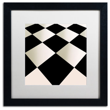 Color Bakery 'Fifties Patterns V' Art, Black Frame, White Matte, 16"x16"