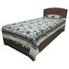 Mogul Bed Cover Indian Inspired Print 100% Cotton Bedspread Twin Size