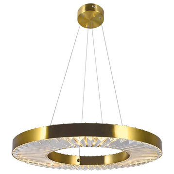 CWI Lighting Bjoux Contemporary Metal LED Chandelier in Brass