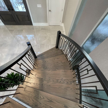 Project #114 | Freestanding Curved Foyer Staircase