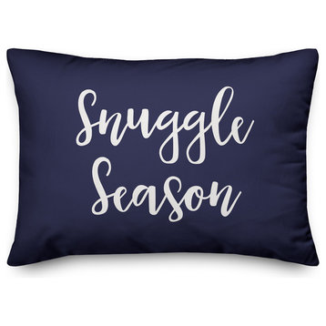 Snuggle Season Lumbar Pillow, Navy, 14"x20"