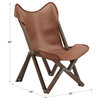 Marchesi Genuine Top Grain Leather Tripolina Sling Chair - Brown Leather