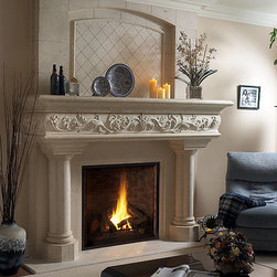 Margaux Stone Fireplace Mantel - Indoor Fireplaces