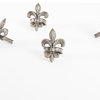 Jeweled Fleur-De-Lis Gold Napkin Rings, Set of 4