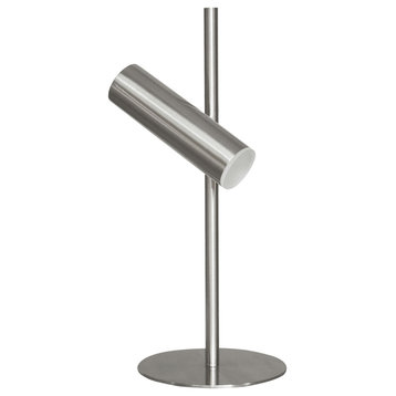 6W Table Lamp, Satin Chrome With Frosted Acrylic Diffuser