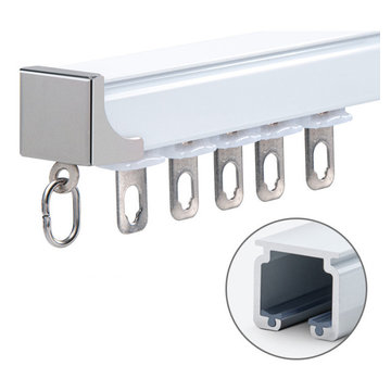 CHR103 White Champagne Silent Gliss Single/Double Curtain Rails