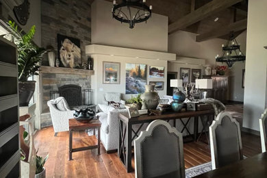 Inspiration for a rustic home design remodel in Denver