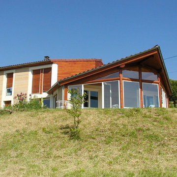 maison bioclimatique pisé et bois
