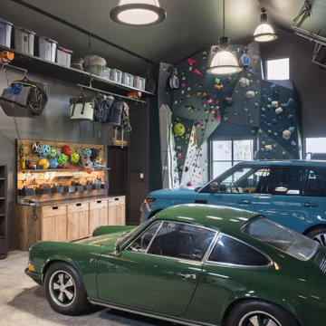 3-lane Climbing Wall in a Home Garage