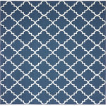 Mohawk Home - Mohawk Home Fancy Trellis Navy 7' 6" x 7' 6" Area Rug - Classic and chic geometrics effortlessly transform any space with the modern blue and white style of Mohawk Home's Fancy Trellis Area Rug in navy. This silky soft style is available in runners, scatters, 5x8, 8x10, and other popular sizes, making it ideal for entryways, bedrooms, offices, kitchens, living rooms, dining areas and more. Flawlessly finished with advanced technology, this style features brilliant color clarity and richly defined details. The cozy level loop pile base is created with a premium synthetic yarn that provides proven stain resistance power and reliable resistance to daily wear-and-tear. Durably designed to be kid and pet friendly, this area rug is suitable for high traffic areas. Keep your new rug and the flooring beneath looking their best with an essential all-surface, earth conscious rug pad, crafted of 100% recycled fibers and certified Green Label Plus by The Carpet and Rug Institute!