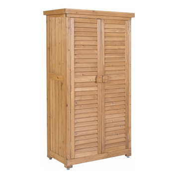Outdoor Wooden Storage Cabinet, Large