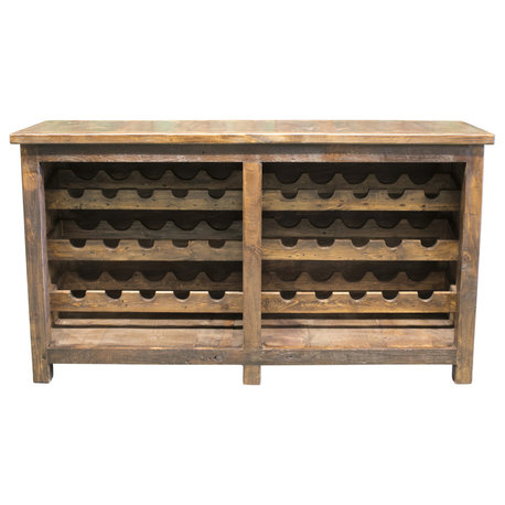 Harley Reclaimed Wine Rack, Antique Brown, 90"x20"x36"
