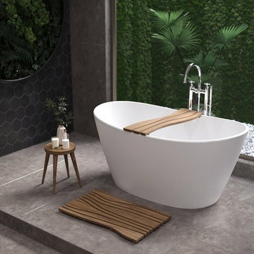 Aquatica Purescape™ 748M Freestanding Solid Surface Bathtub - Fine Matte