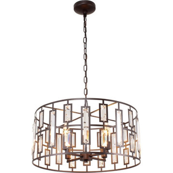 CHLOE Amaya Contemporary 4 Light Rubbed Bronze Ceiling Pendant 20" Wide