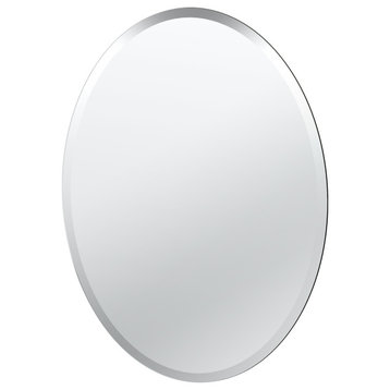 26.5" Flush Mount Frameless Oval Mirror