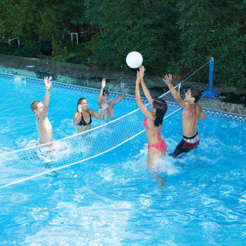 12ft In-Ground Swimming Pool Volleyball Game with Weighted Net Supports