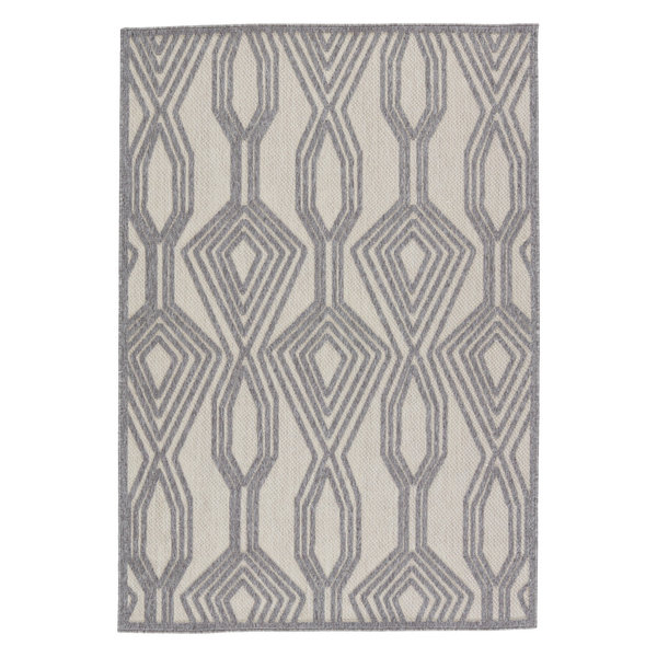 Nikki Chu by Jaipur Living Adana Indoor/Outdoor Trellis Cream/Gray Rug