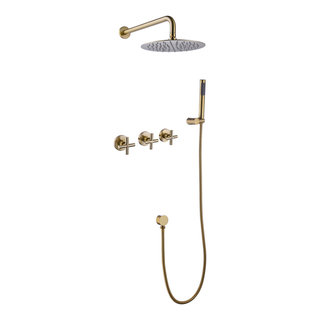 Thermostatic High-End Shower System with LED Waterfall Rainfall Shower Head  – Rbrohant