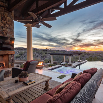 North Scottsdale Modern Backyard with Negative Edge Pool