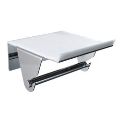 Nicole collection Polished chrome toilet paper holder with tray - Toilet Paper Holders