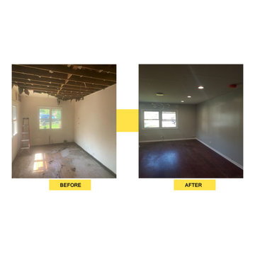 New trendy hardwood floor. New ceiling. Room freshened up with new paint.