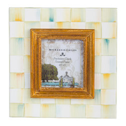Parchment Check Enamel Frame - 2.5" x 3" | MacKenzie-Childs - Picture Frames