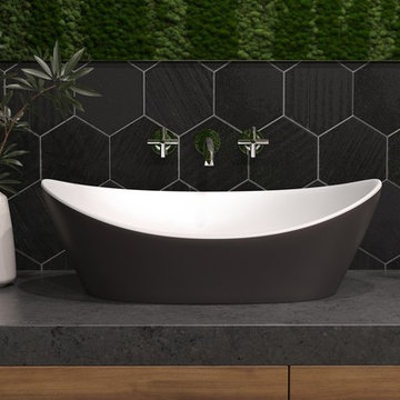 Aquatica Luna Matte Grey Brown-Wht Stone Lavatory