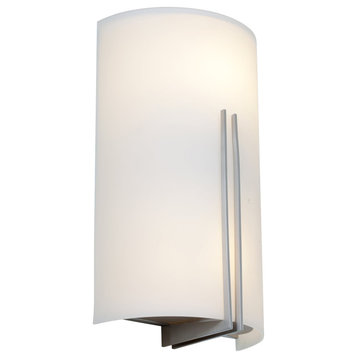 Access Lighting Prong 2-Light Wall Sconce 20446-BS/WHT, Brushed Steel