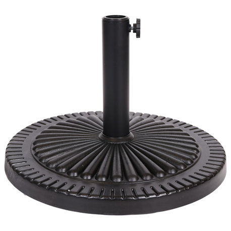 GDF Studio Seymour Outdoor Black Resin and Steel Umbrella Base