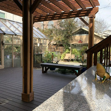 First and Second Floor Deck with Extended Pergola