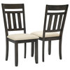 Crosley Furniture Hayden Wood Slat Back Dining Side Chair in Slate (Set of 2)