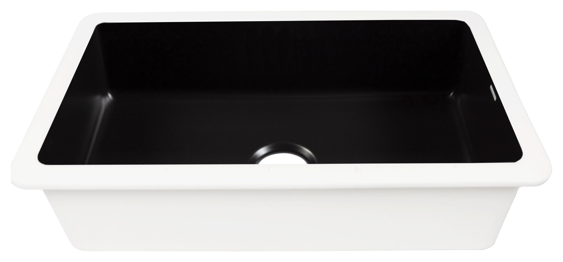 Eden Matte Black Fireclay 31" Single Bowl Undermount Kitchen Sink
