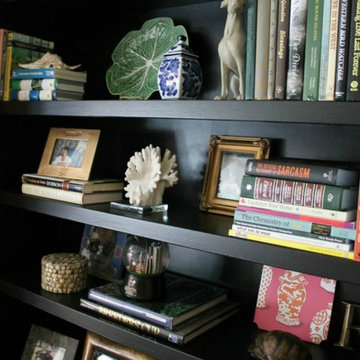 Black Satin Painted Bookcases