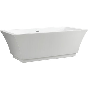 Freestanding bathtub, polished chrome slotted overflow, pop-up drain, VA6817