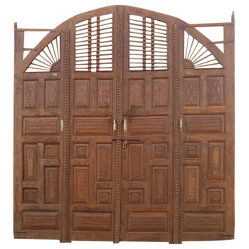 Antique India Doors, MASSIVE Carved Teak Gates Door Haveli Gates.