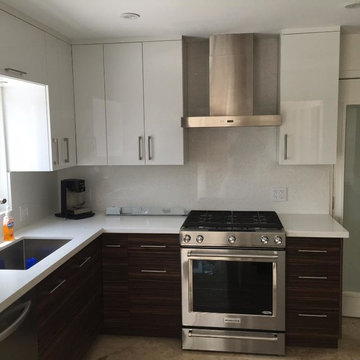 high gloss acrylic/textured laminate  kitchen