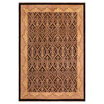 Bareens Designer Rugs - Shabby Chic Ziegler Jodie Black Tan Hand-Knotted Wool Rug - 8'0'' x 9'8'' - Enhance the ambiance of your home with this magnificent Persian-influenced Turkish hand-knotted rug made by skilled artisans capable of creating the most exceptional vegetable dyes and hand-spun wool. This exquisite handmade rug is a one-of-a-kind Peshawar Kafkaz, otherwise identified as Chobi, Chobi Peshawar, Oushak, or Ziegler rug. These handmade rugs are crafted in Pakistan utilizing superior-quality wool imported from Australia, New Zealand, and Korea in two types of weaves: the Persian weave and the Mori weave. This rug is meticulously crafted by hand using the finest natural vegetable dyes extracted from local plants. The artisans use a blend of hand-spun local and fine merino wool, resulting in a rug with a compelling texture, higher lanolin content, and longer staple. The artisans occasionally incorporate natural or artificial silk into the pile to enhance specific motifs. The finished product is an awe-inspiring execution of flawless design and an understated palette that exudes elegance.