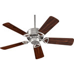 Quorum - Estate Traditional Ceiling Fan, Satin Nickel - Stylish and bold. Make an illuminating statement with this fixture. An ideal lighting fixture for your home